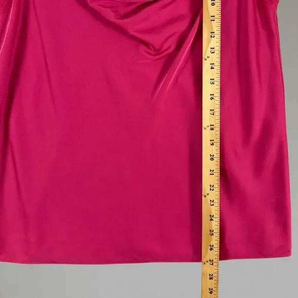 NWT Elie Tahari Women's The Jane Pink Sleeveless Cowl Neck Tank Blouse Size Lrg - Picture 7 of 9